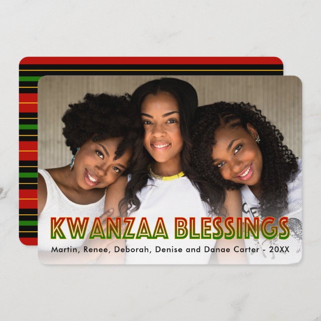 Kwanzaa Blessings | Foto-Urlaubskarte Einladung (Vorne/Hinten)