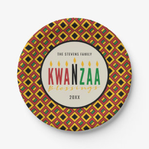 Kwanzaa Blessings   Kinara   Personalisiert Pappteller
