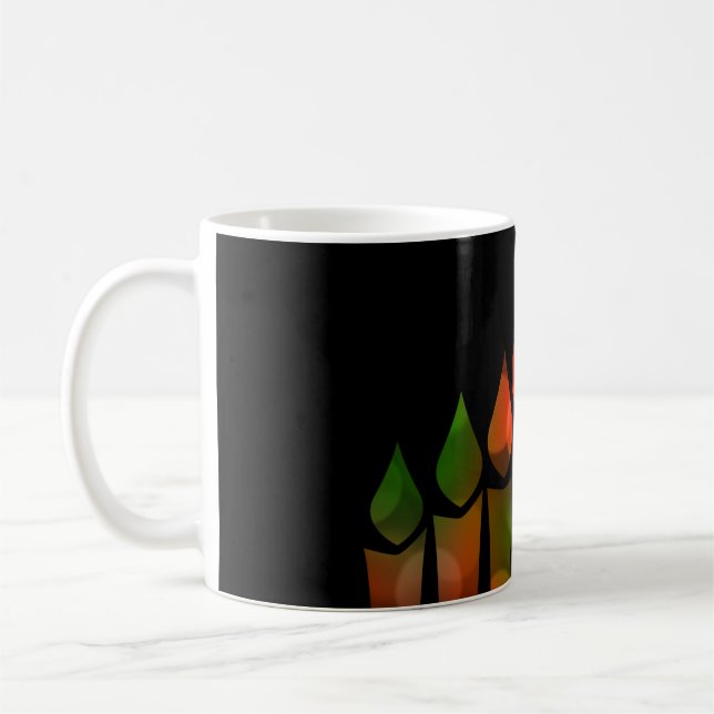 Kwanzaa Bokeh Kinara Kaffeetasse (Links)