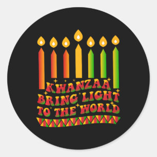 Kwanzaa bringen Licht in die Welt glücklich Kwanza Runder Aufkleber