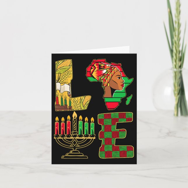Kwanzaa Candle Holder Kinara Nguzo Saba African Am Karte (Vorderseite)