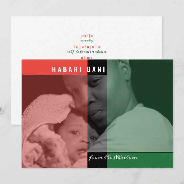 Kwanzaa Colors Fotokarte Karte (Vorne/Hinten)