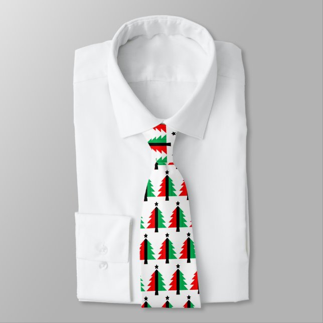 Kwanzaa Colors Red Black Green Christmas Tree Krawatte (Gebunden)
