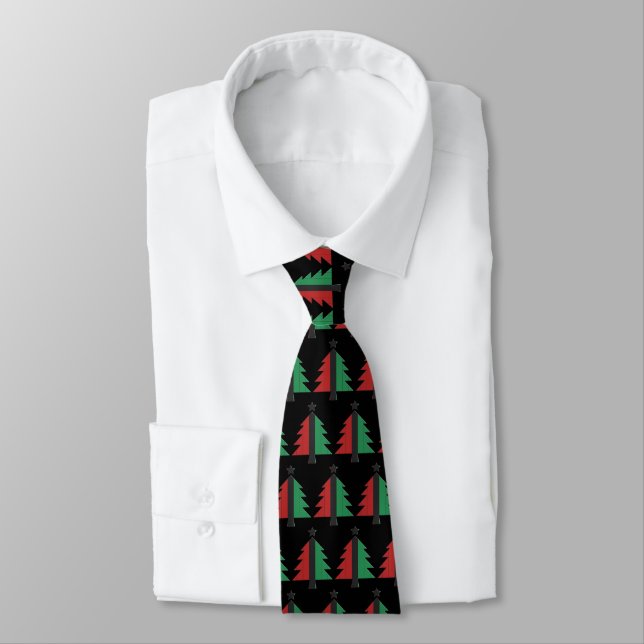 Kwanzaa Colors Red Black Green Christmas Tree Neck Krawatte (Gebunden)