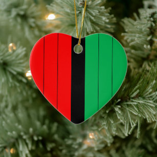 Kwanzaa Colors Red Black Green Stripes Muster Cer Keramik Ornament