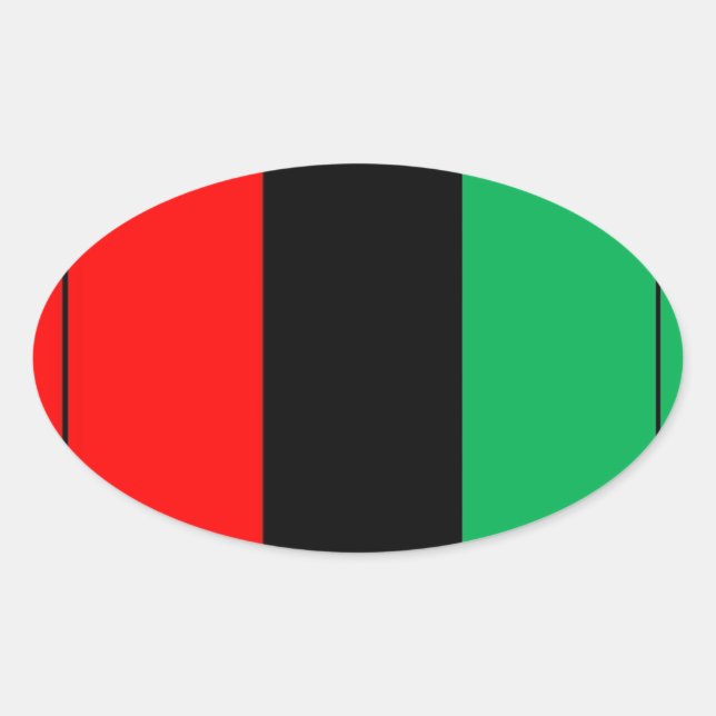 Kwanzaa Colors Red Black Green Stripes Pattern Ovaler Aufkleber (Vorderseite)