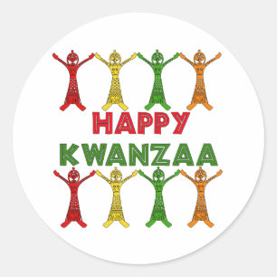 Kwanzaa Dancers Runder Aufkleber