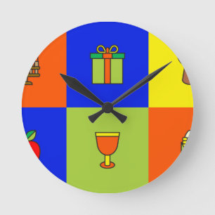 Kwanzaa-Farbblock Runde Wanduhr