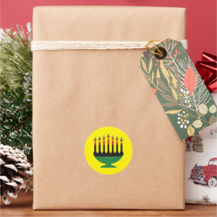 Kwanzaa-Farben Kinara Runder Aufkleber
