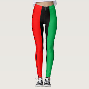Kwanzaa färbt rotes schwarzes grünes leggings