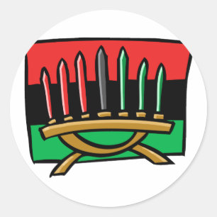 Kwanzaa Flag Runder Aufkleber
