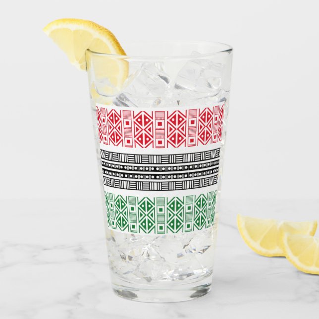 Kwanzaa-Flaggenmuster Glas (Vorderseite Ice)