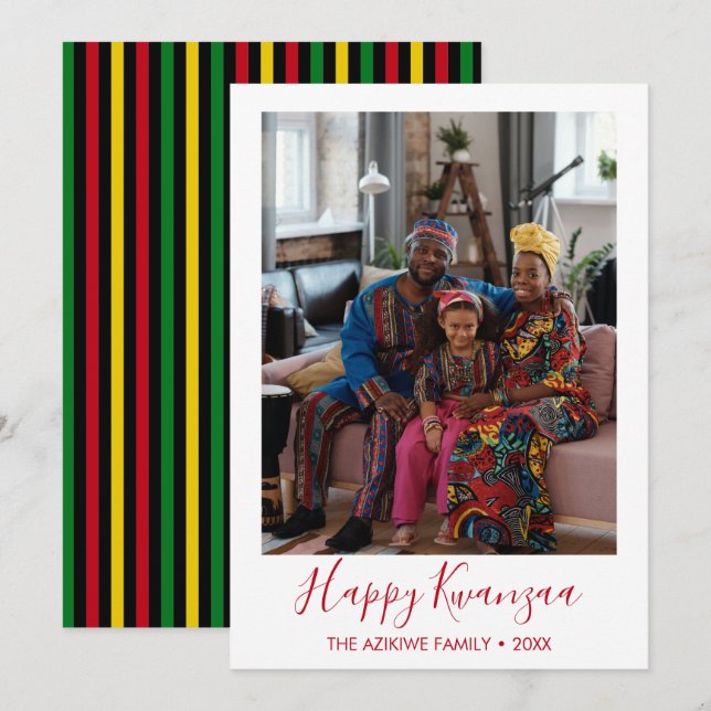 Kwanzaa Foto Holiday Card Feiertagskarte (Vorne/Hinten)
