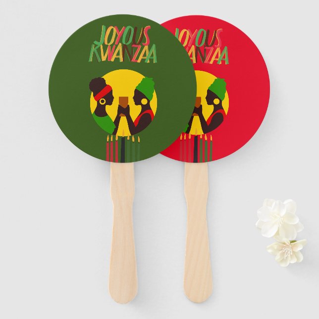 Kwanzaa Hand Fan - Gastgeschenk Fächer (Vorne und Hinten)