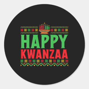 Kwanzaa - Happy Kwanzaa Runder Aufkleber