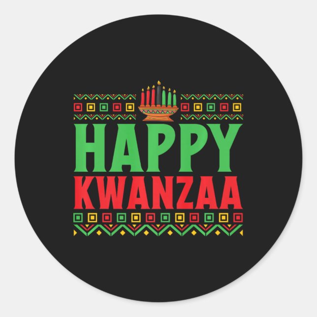 Kwanzaa - Happy Kwanzaa Runder Aufkleber (Vorderseite)