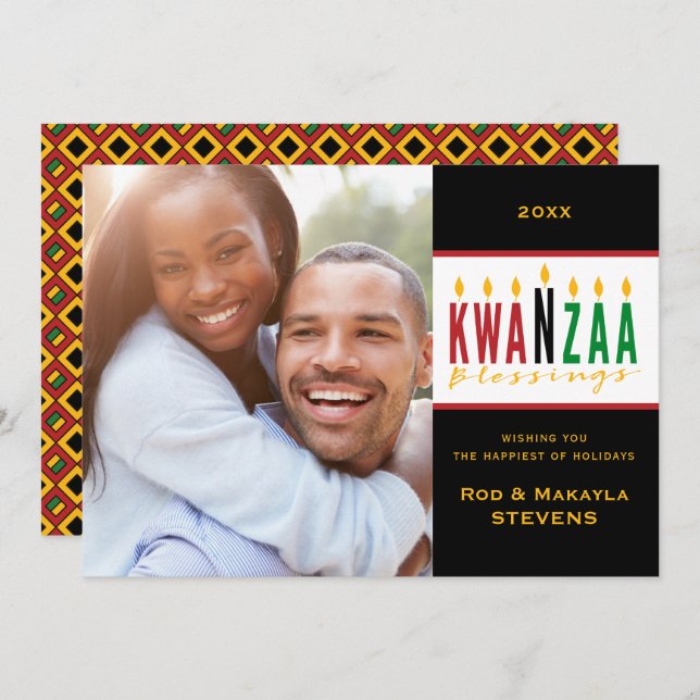 Kwanzaa Holiday Blessings | 1 Fotokarte Einladung (Vorne/Hinten)