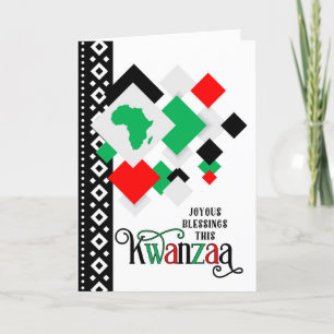 Kwanzaa Joyous Sessings African Continent Feiertagskarte