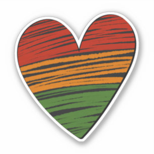 Kwanzaa Juneteenth Red Black Green Paint Heart Aufkleber