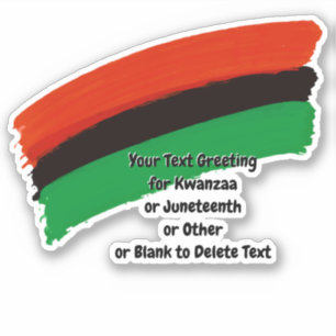 Kwanzaa Juneteenth Red Black Green Paint Kiss Cut Aufkleber