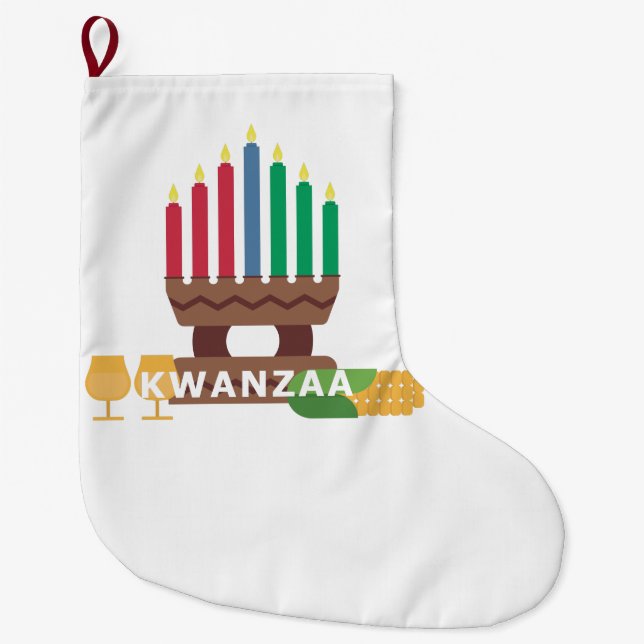 Kwanzaa Kerzen Großer Weihnachtsstrumpf (Vorderseite)