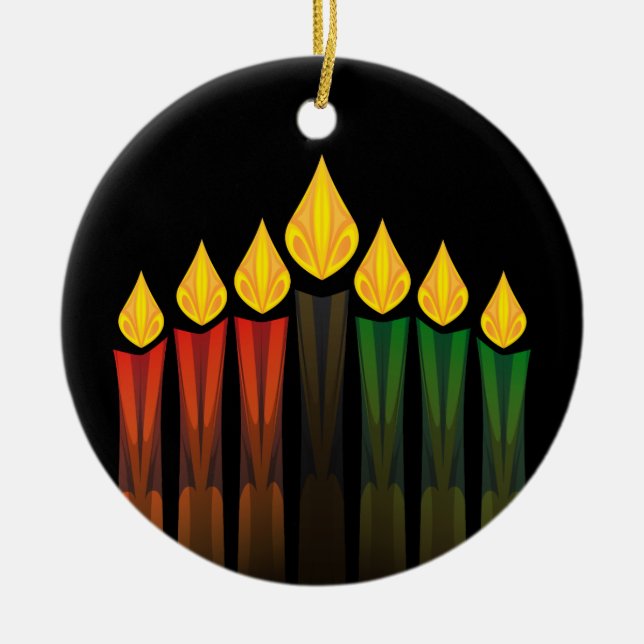 Kwanzaa-Kerzen Keramikornament (Vorne)