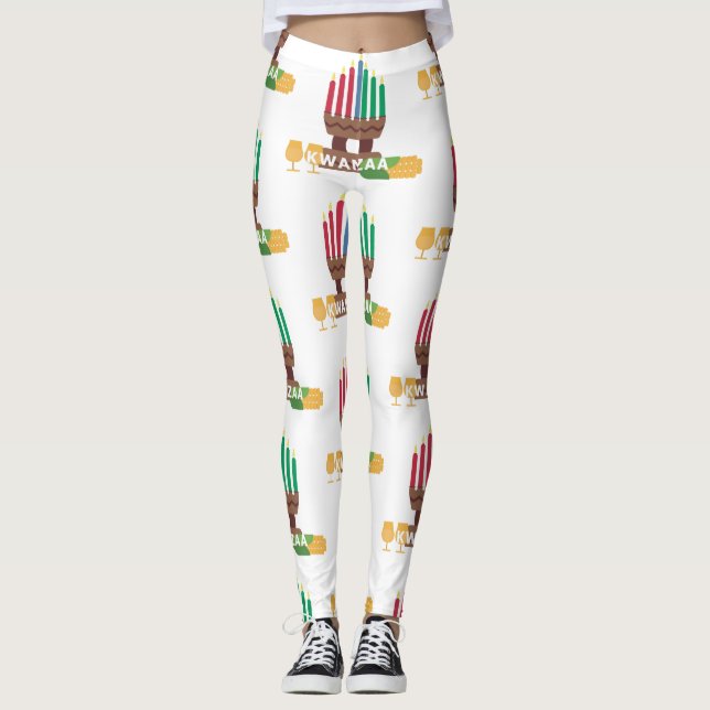 Kwanzaa Kerzen Leggings (Vorderseite)