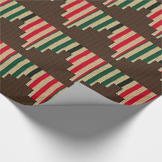 Kwanzaa Kinara Candles Artisan Crochet Print Geschenkpapier (Ecke)
