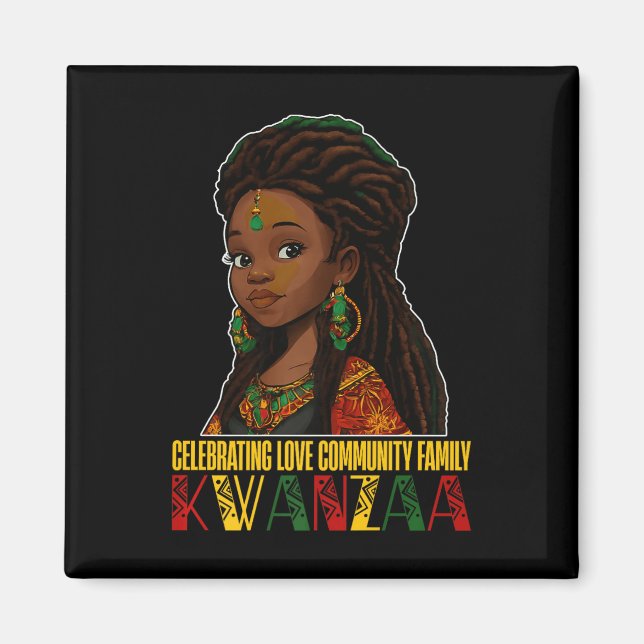 Kwanzaa Kinara Principles Candles Afri feiern Magnet (Vorne)