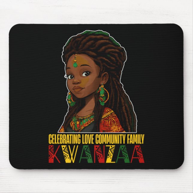 Kwanzaa Kinara Principles Candles Afri feiern Mousepad (Vorne)
