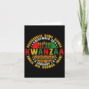 Kwanzaa Kinara Prinzipien Kerzen Pfanne feiern  Karte