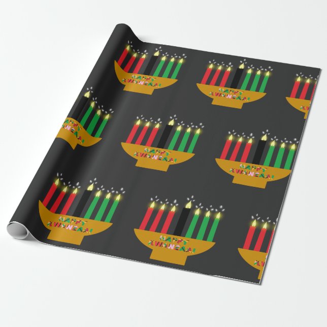 Kwanzaa Kinara Religious Geschenkpapier (Ungerollt)