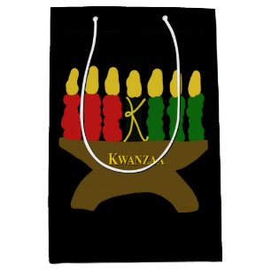 Kwanzaa-Kunst-Entwurfs-gelber Text Mittlere Geschenktüte