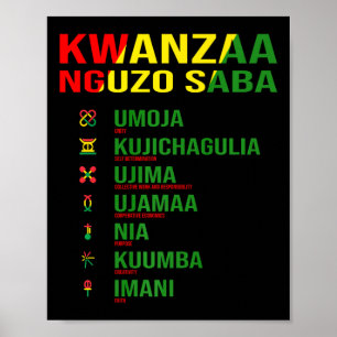Kwanzaa - Nguzo Saba - Die sieben Prinzipien des D Poster
