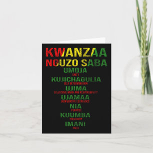 Kwanzaa - Nguzo Saba Die Sieben Prinzipien Distres Karte
