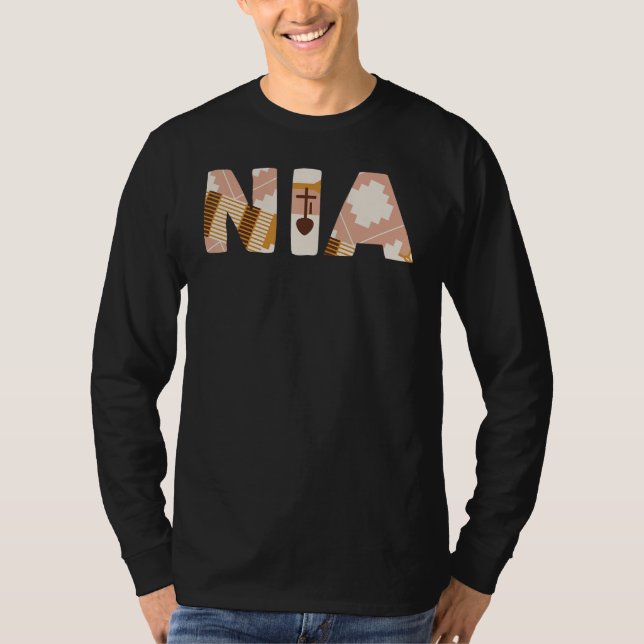 Kwanzaa Nia Black Men Melanin Frauenfreude Com T-Shirt (Vorderseite)