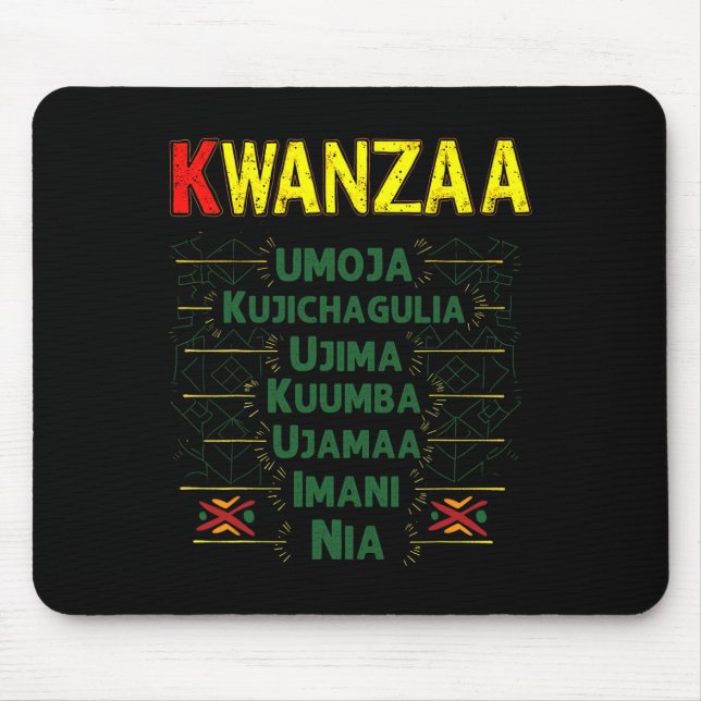 Kwanzaa Principles feiert Afrikanisch Amerikanisch Mousepad (Vorne)