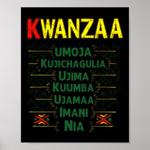 Kwanzaa Principles feiert Afrikanisch Amerikanisch Poster