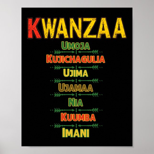 Kwanzaa Principles feiert Afrikanisch Amerikanisch Poster (Vorne)