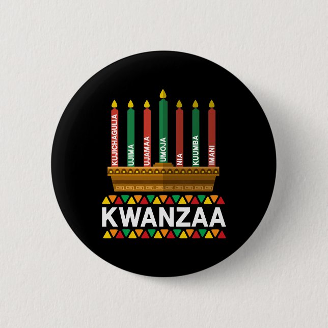 Kwanzaa Principles Kwanzaa Candles Kinara Pan Afri Button (Vorderseite)