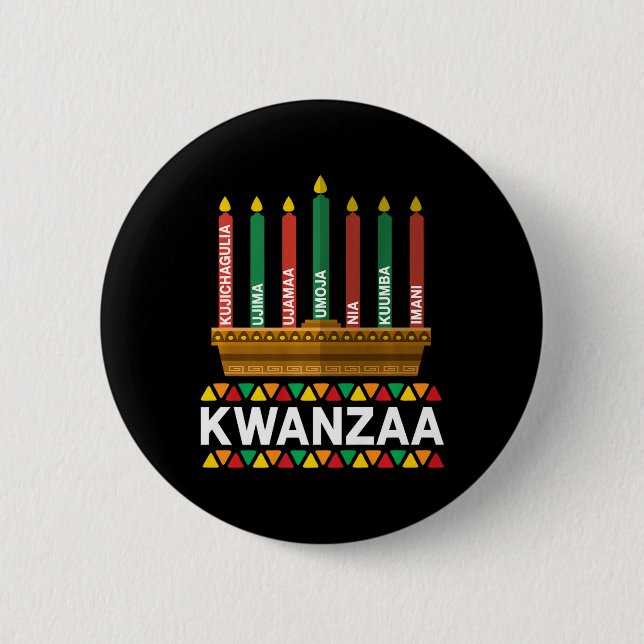 Kwanzaa Principles Kwanzaa Candles Kinara Pan Afri Button (Vorderseite)