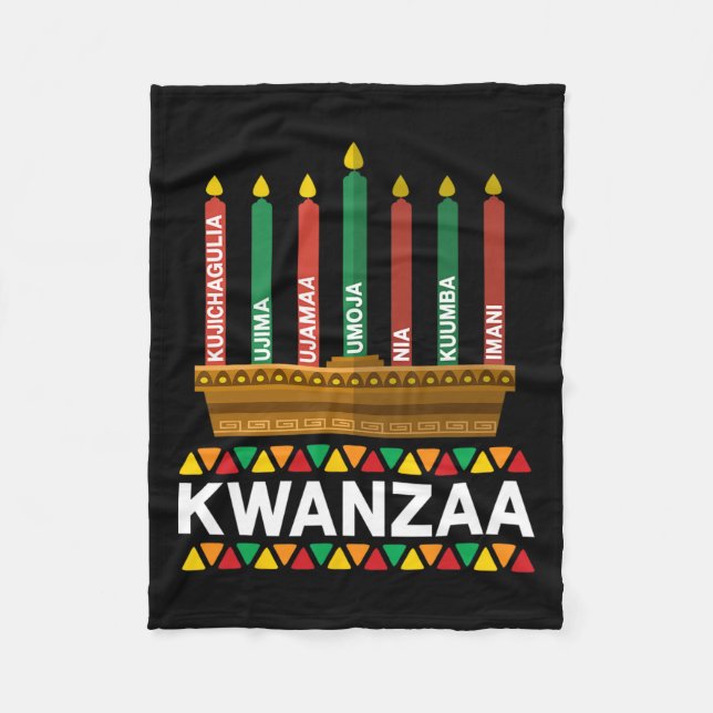 Kwanzaa Principles Kwanzaa Candles Kinara Pan Afri Fleecedecke (Vorderseite)