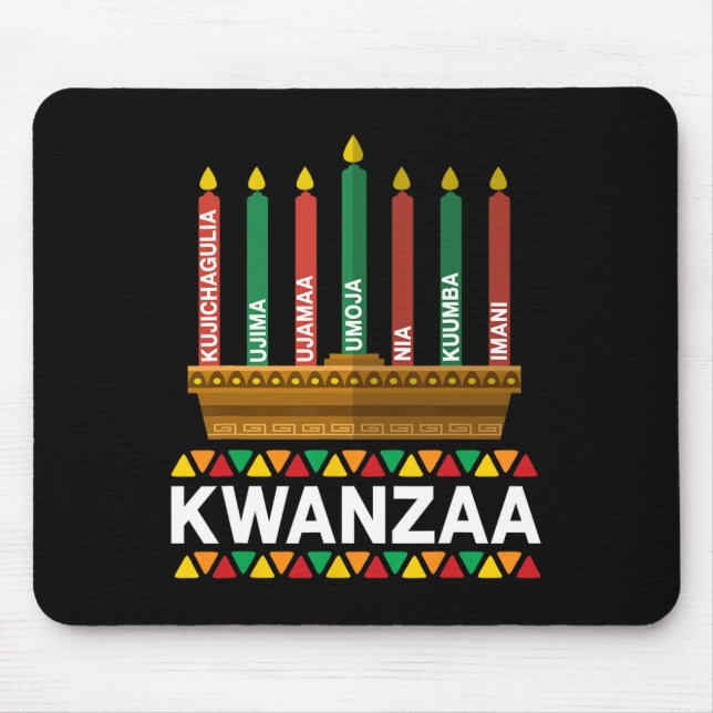 Kwanzaa Principles Kwanzaa Candles Kinara Pan Afri Mousepad (Vorne)
