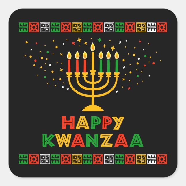 Kwanzaa Quadratischer Aufkleber (Vorderseite)