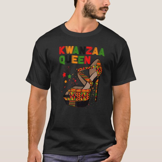 Kwanzaa Queen High Heels African American Afro Wom T-Shirt (Vorderseite)