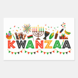 Kwanzaa Rechteckiger Aufkleber