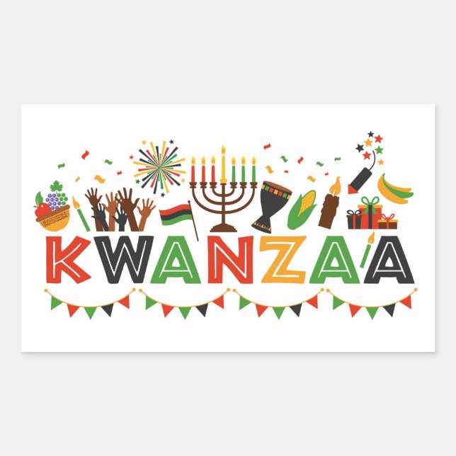 Kwanzaa Rechteckiger Aufkleber (Vorderseite)