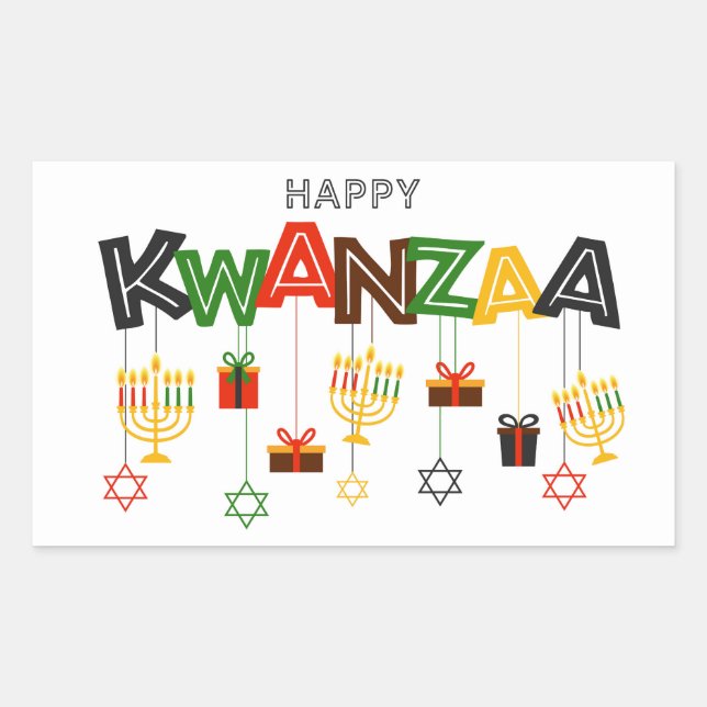 Kwanzaa, rechteckiger Aufkleber (Vorderseite)
