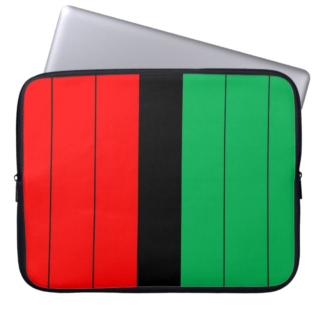Kwanzaa Red Black Green Kinara Striptes Muster Laptopschutzhülle (Vorderseite)