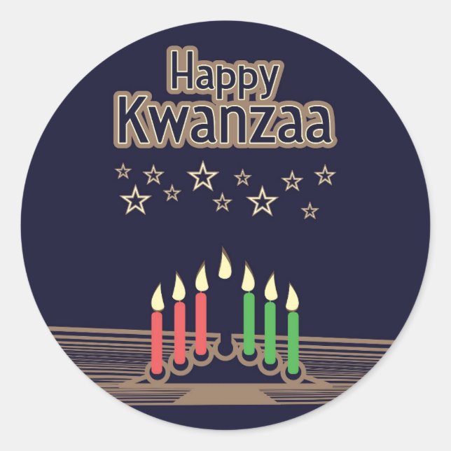 Kwanzaa Runder Aufkleber (Vorderseite)
